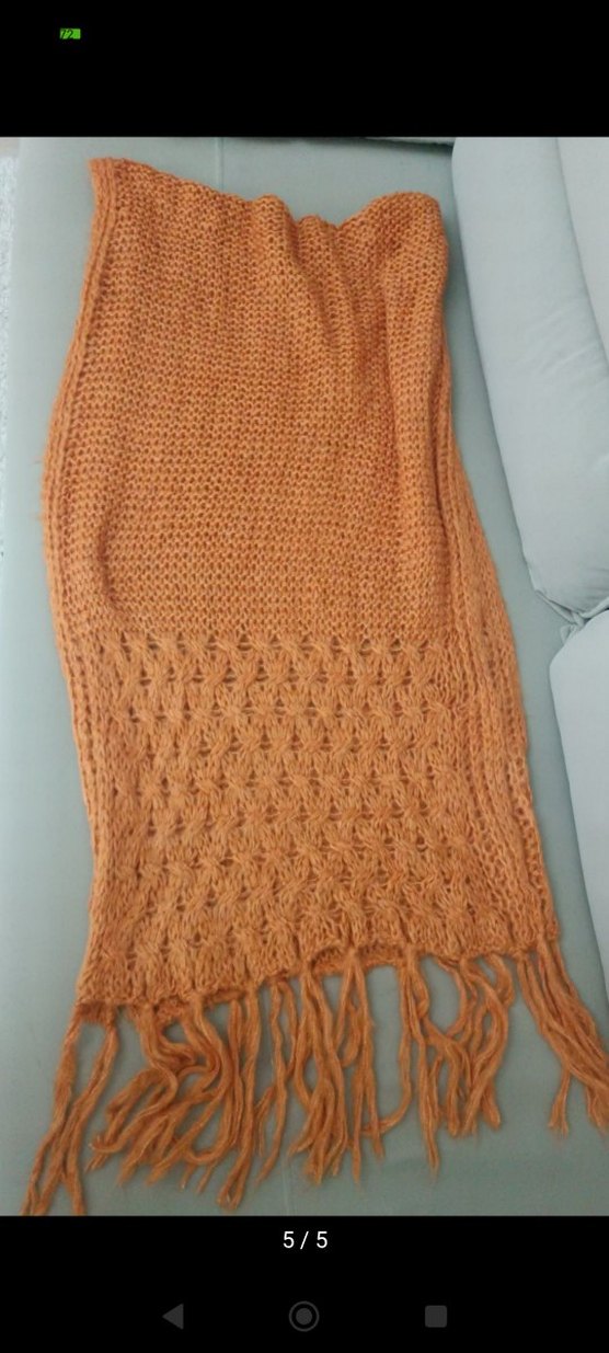 Kadın Bohem Örgü Şal Bej omuz şal atkı - Görsel 5