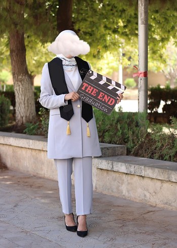 blazer ceketli tesettür takım . ikili takım - Görsel 2