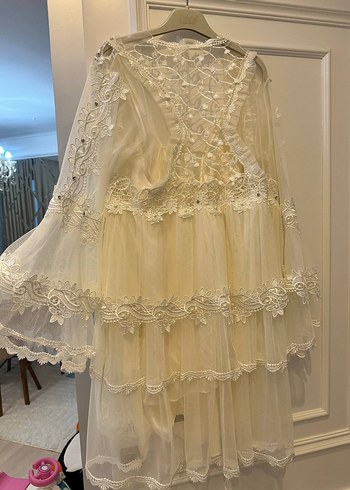 Bohem Mini Gelinlik.. beyaz sabahlık 2lü - Görsel 3