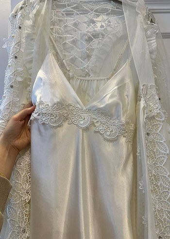 Bohem Mini Gelinlik.. beyaz sabahlık 2lü - Görsel 4