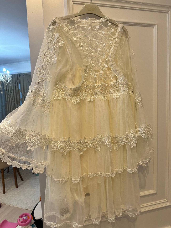 Bohem Mini Gelinlik.. beyaz sabahlık 2lü - Görsel 3