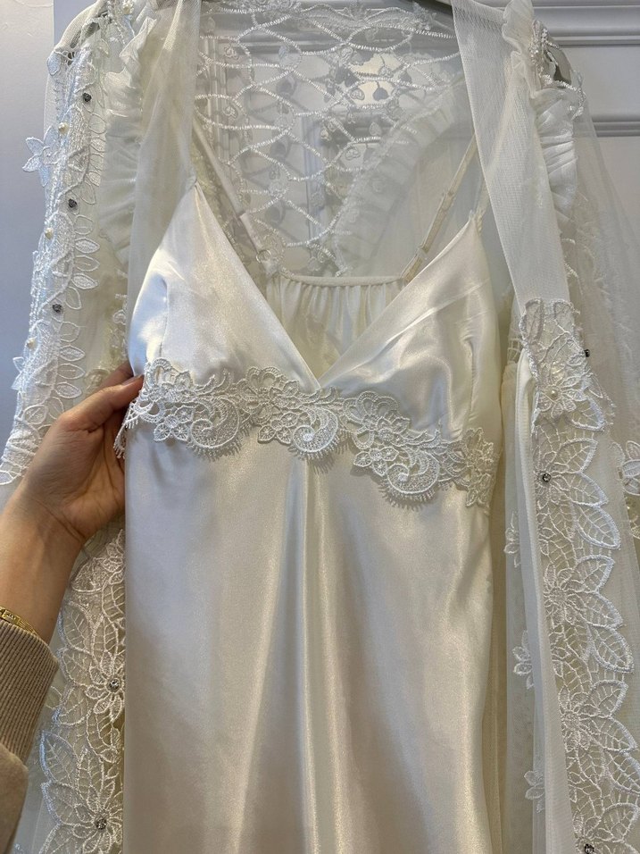 Bohem Mini Gelinlik.. beyaz sabahlık 2lü - Görsel 4