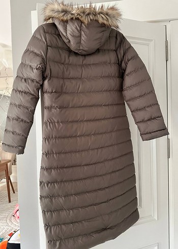 Kürk Detaylı Uzun Kadın Kışlık Mont. şişme mont - Görsel 2