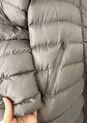 Kürk Detaylı Uzun Kadın Kışlık Mont. şişme mont - Görsel 6