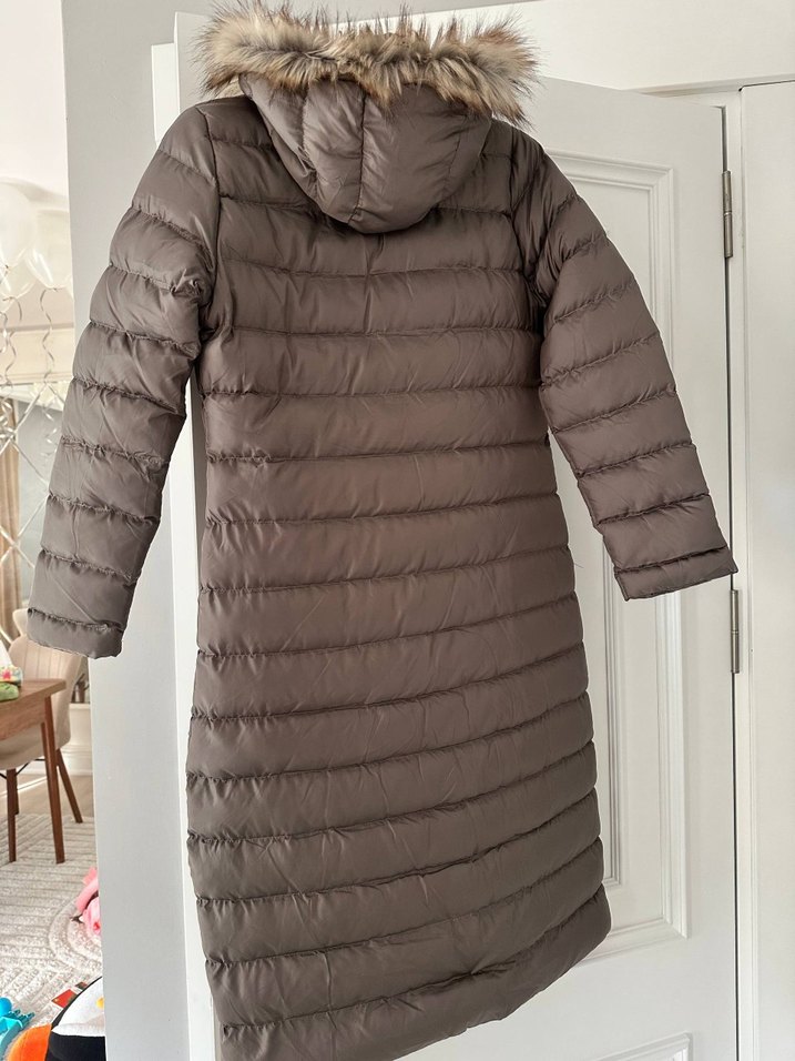 Kürk Detaylı Uzun Kadın Kışlık Mont. şişme mont - Görsel 2