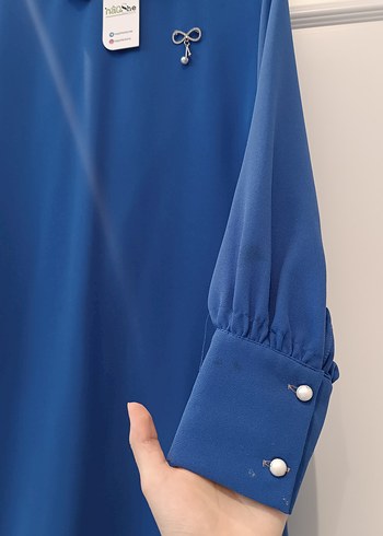 mavi Kadın ikili tesettür abiye Takım - Görsel 6