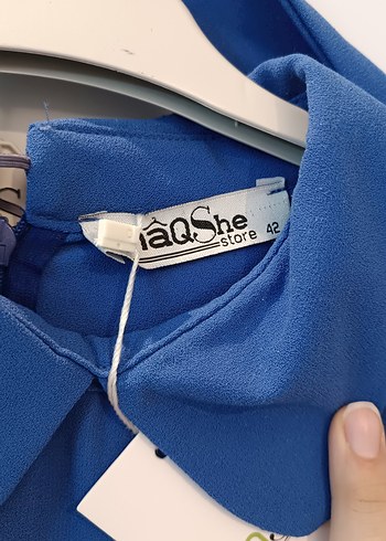 mavi Kadın ikili tesettür abiye Takım - Görsel 4