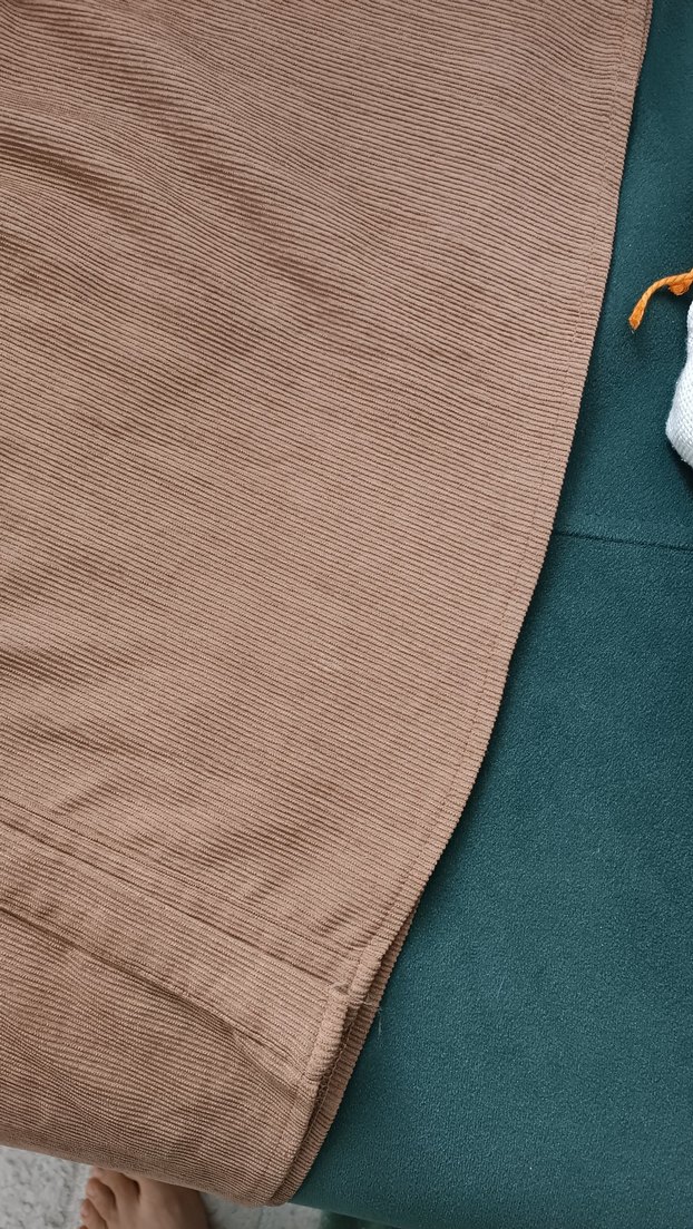 Nakışlı kahverengi düğmeli uzun kadife Elbise - Görsel 5