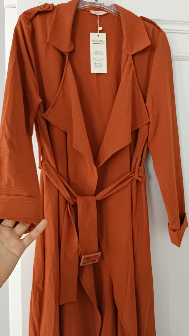 Kadın Kemerli Uzun Trençkot kap tunik - Görsel 2