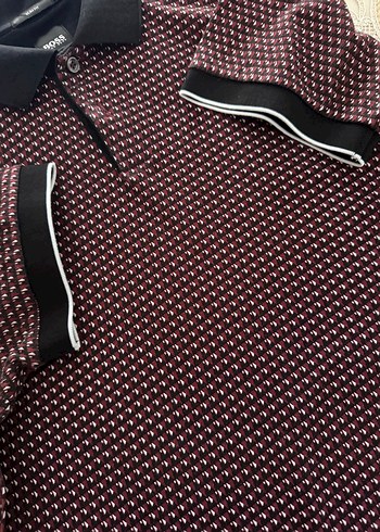 BOSS Bordo kısa Kollu Slim Fit Polo Tişört - Görsel 4
