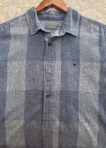 Calvin Klein Gri uzun  Kollu Denim Gömlek - Görsel 2