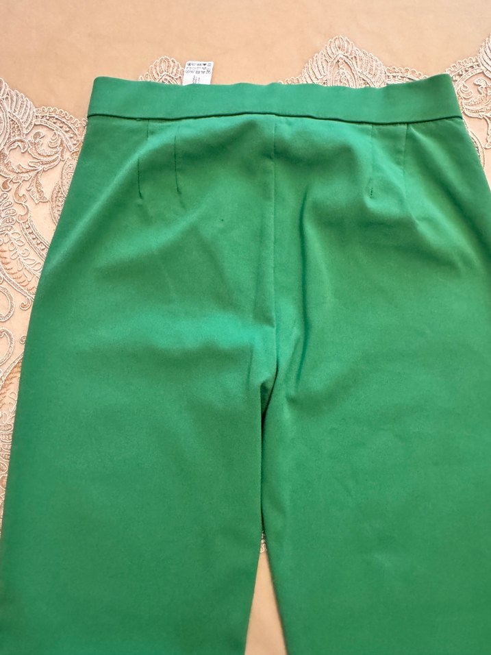 Zara Yeşil Midi Kumaş Kadın Pantolon - Görsel 4