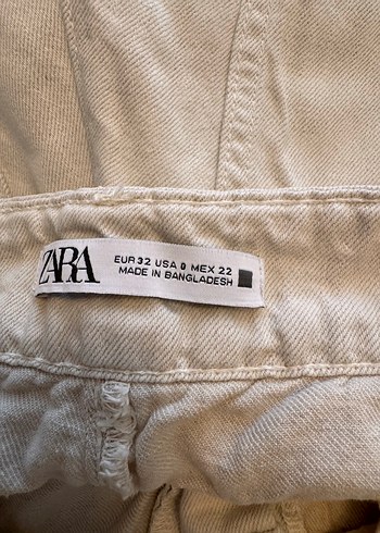 Bej Düğmeli Keten Kadın Pantolon - Görsel 3