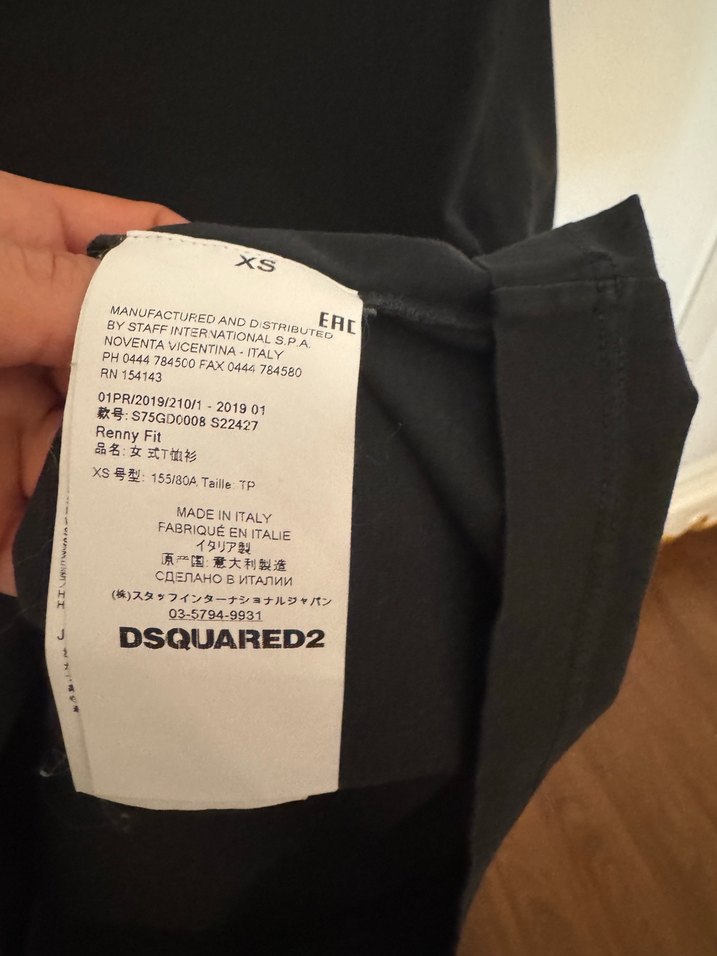 Siyah ICON Baskılı dsquared2 bayan dar kesim tişört - Görsel 5