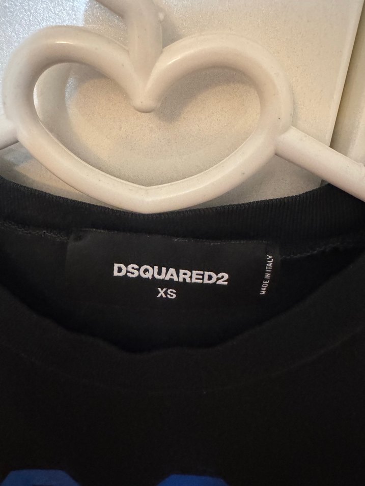 Siyah ICON Baskılı dsquared2 bayan dar kesim tişört - Görsel 4