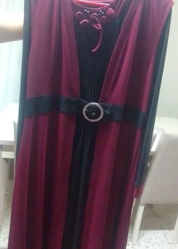Zara Bordo Uzun V Yaka Drapeli Elbise