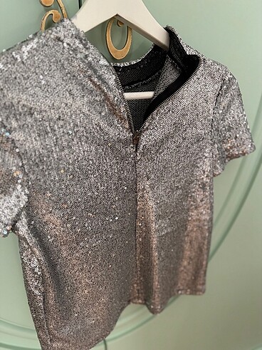Zara payetli bluz - Görsel 6