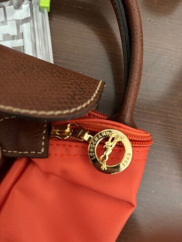 Longchamp turuncu çanta small beden - Görsel 3