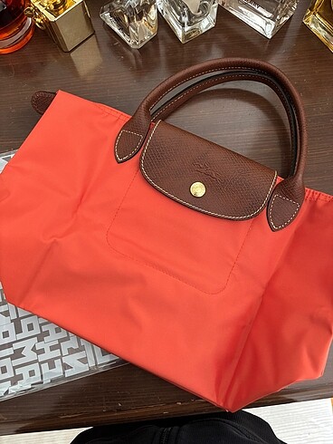 Longchamp turuncu çanta small beden - Görsel 2