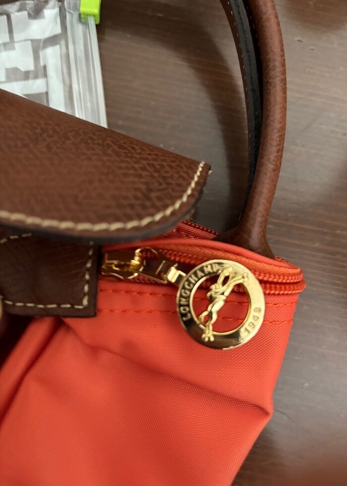 Longchamp turuncu çanta small beden - Görsel 3