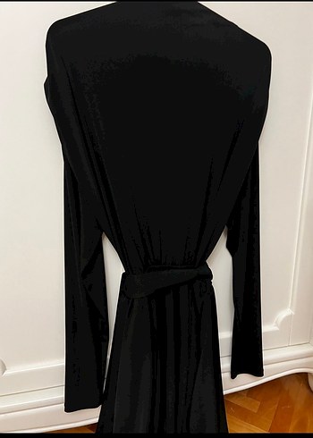 Kadın Siyah Pilili Midi Uzun Kollu Elbise - Görsel 2