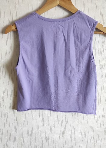 s Beden mor Renk Mor Baskılı Kadın Crop Top