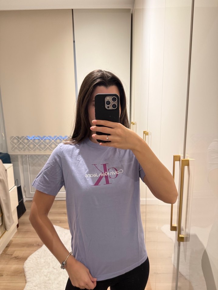 Calvin Klein Jeans Mor Kız Tişört - Görsel 3