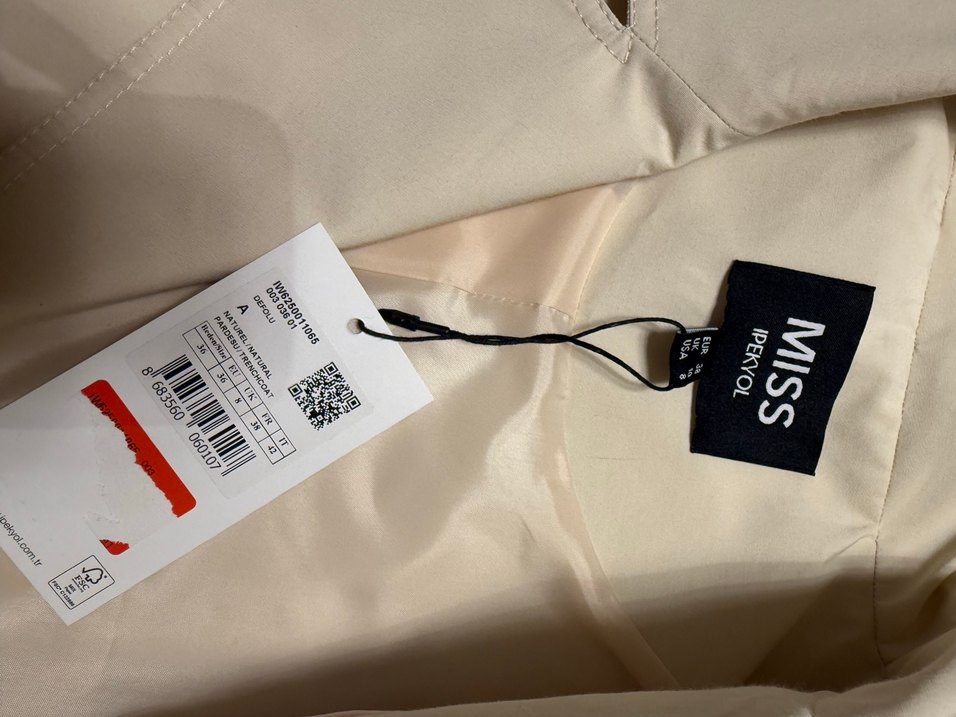 Bej Kadın Midi Trençkot - Görsel 4