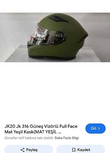 JK20 Çene Açılır Güneş Vizörlü Kask Yeşil  - Görsel 12