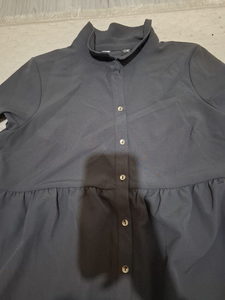 Gri Düğmeli elbıse - Görsel 2