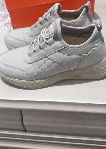 Gri Bağcıklı Stiletto Topuklu Spor Ayakkabı - Görsel 2