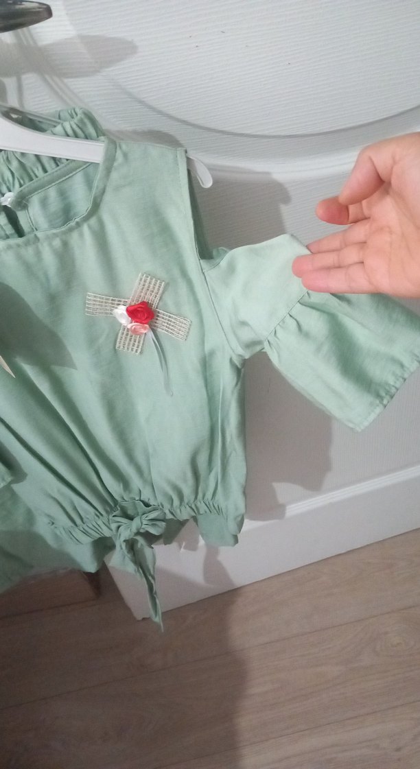 yeşil kız çocuğu tulum - Görsel 5