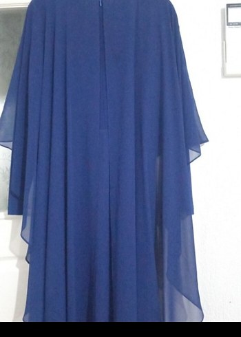 Mavi Drapeli Kadın Uzun Elbise - Görsel 2
