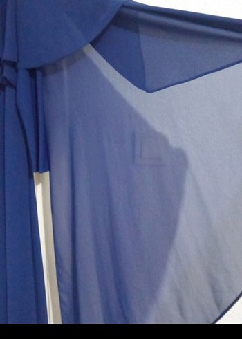 Mavi Drapeli Kadın Uzun Elbise - Görsel 3