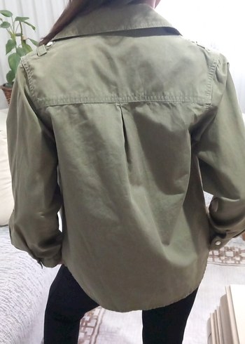Kız Çocuk Haki Düğmeli Ceket - Görsel 6