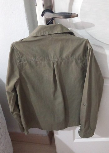 Kız Çocuk Haki Düğmeli Ceket - Görsel 3