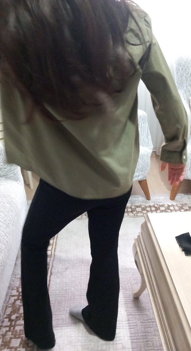 Kız Çocuk Haki Düğmeli Ceket - Görsel 5