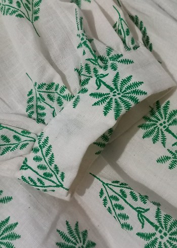 Nakışlı Yeşil Hamile Uzun Etek - Görsel 3