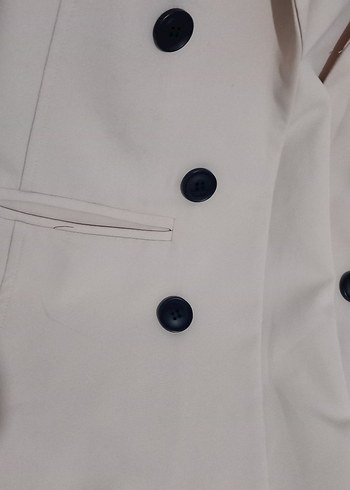 Bej Uzun Kollu Düğmeli Kadın Blazer - Görsel 4