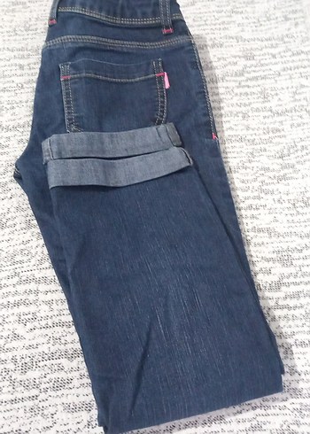 Kızlar için Mavi Geniş Kesim Kot Pantolon - Görsel 6