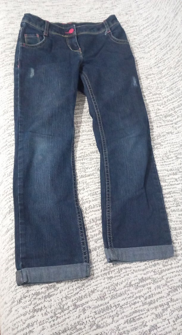 Kızlar için Mavi Geniş Kesim Kot Pantolon - Görsel 2