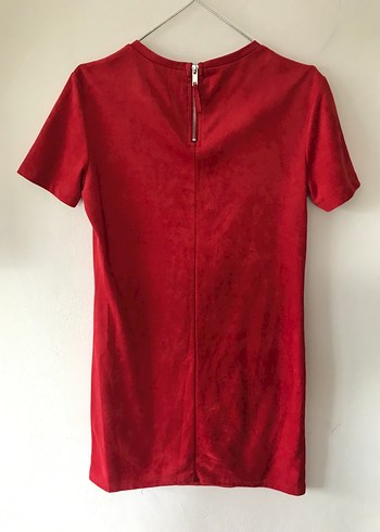 Kırmızı Süet Elbise - Görsel 11