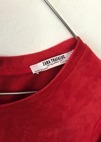 Kırmızı Süet Elbise - Görsel 10