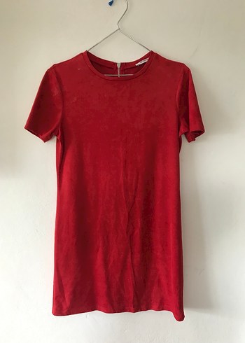 Kırmızı Süet Elbise - Görsel 9