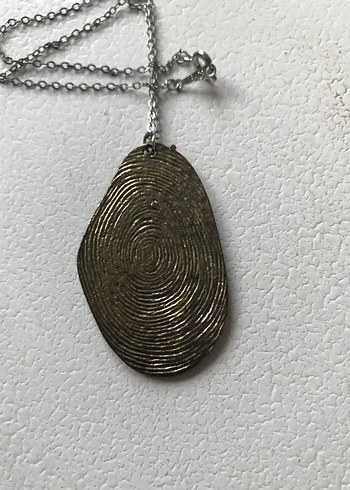  Beden gri Renk Parmak izi model metal kolye
