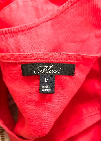 Kırmızı keten elbise - Görsel 11