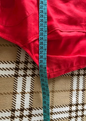 Kırmızı keten elbise - Görsel 12