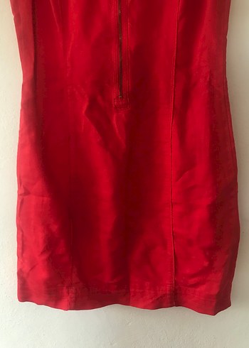 Kırmızı keten elbise - Görsel 7