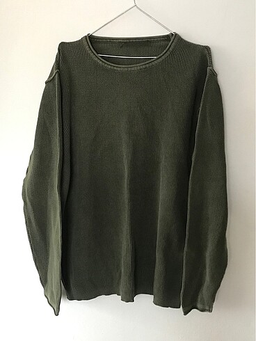 l/xl Beden haki Renk Erkek Rahat Kalıp Fitilli Uzun Kollu Sweatshirt