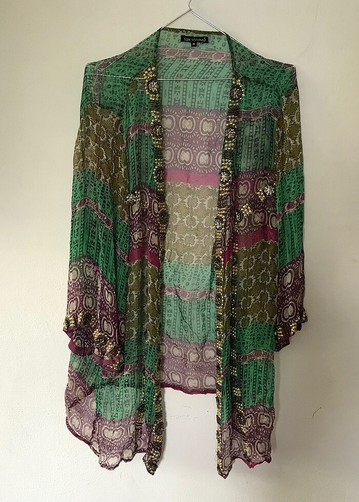 Boncuklu hırka/ Bikini üstü/ Pareo - Görsel 4